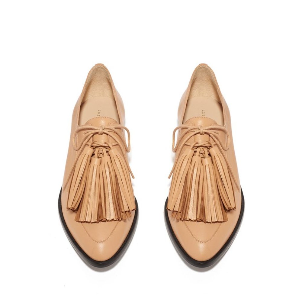 Loeffler Randall Jasper Tan Tassel Oxfords